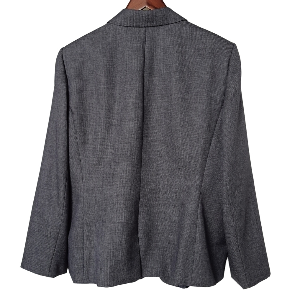 Tahari Arthur S. Levine Blue Blazer Business Career Jacket Crosshatch Size 18 - Picture 4 of 12